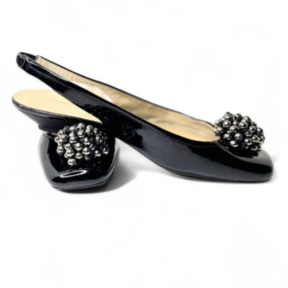 Liz Claiborne Sling Back Shoes. Black Patent, 8.5 M.